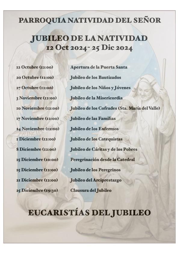 Calendario de Misas del Jubileo de la Natividad