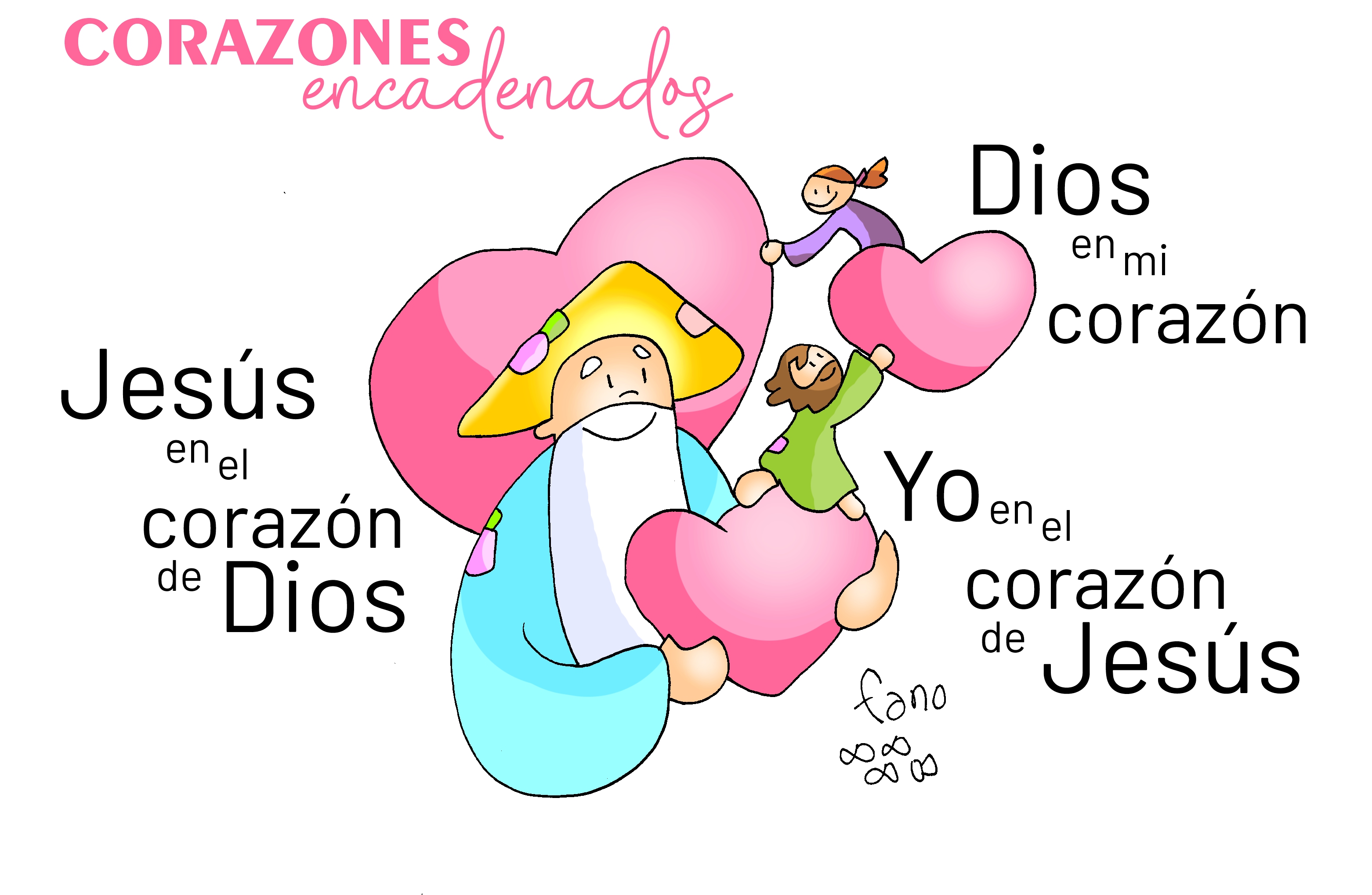 Dibujos Fano: Corazones encadenados: yo en Él, Él en mí