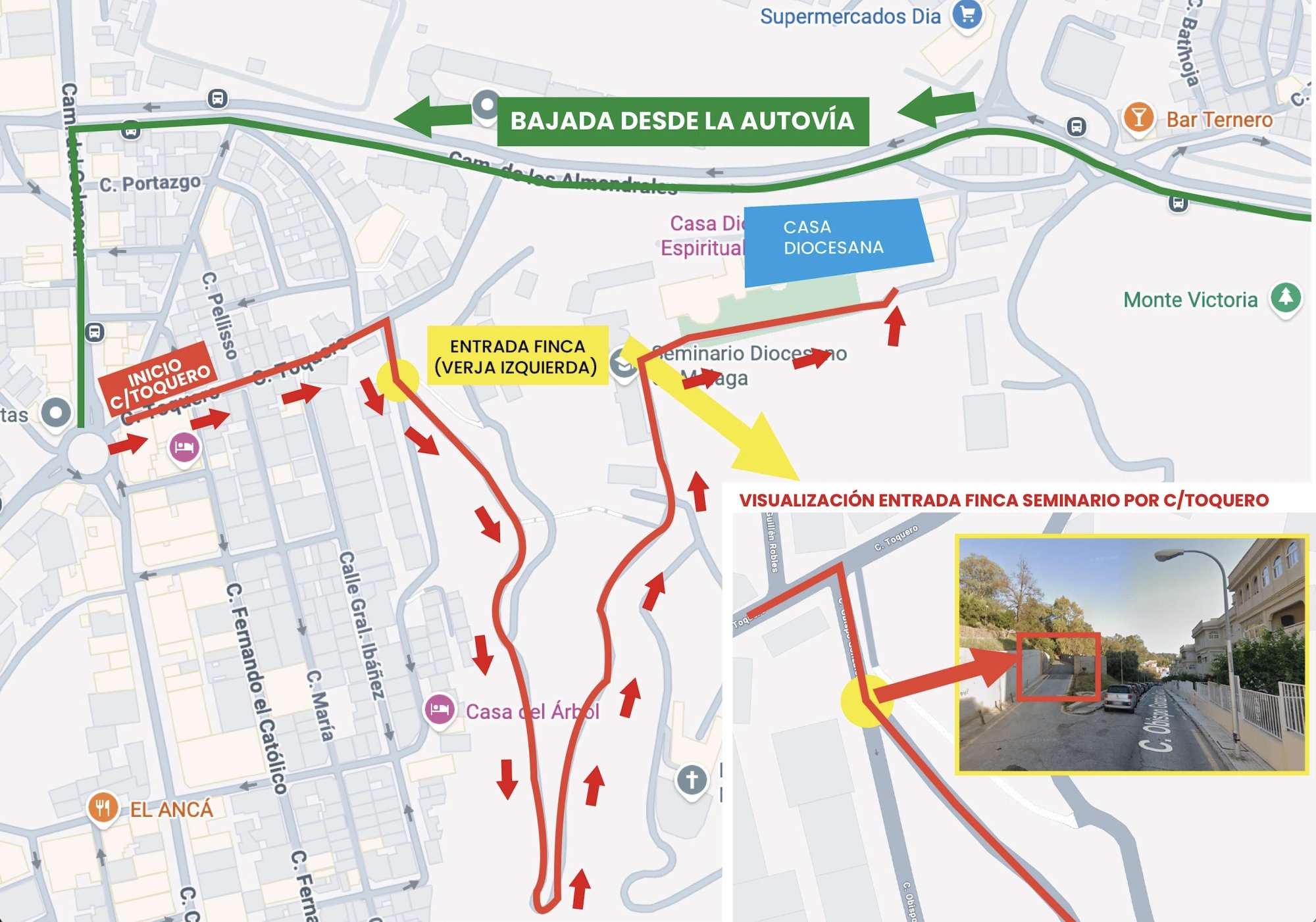 Acceso provisional a Casa Diocesana Málaga