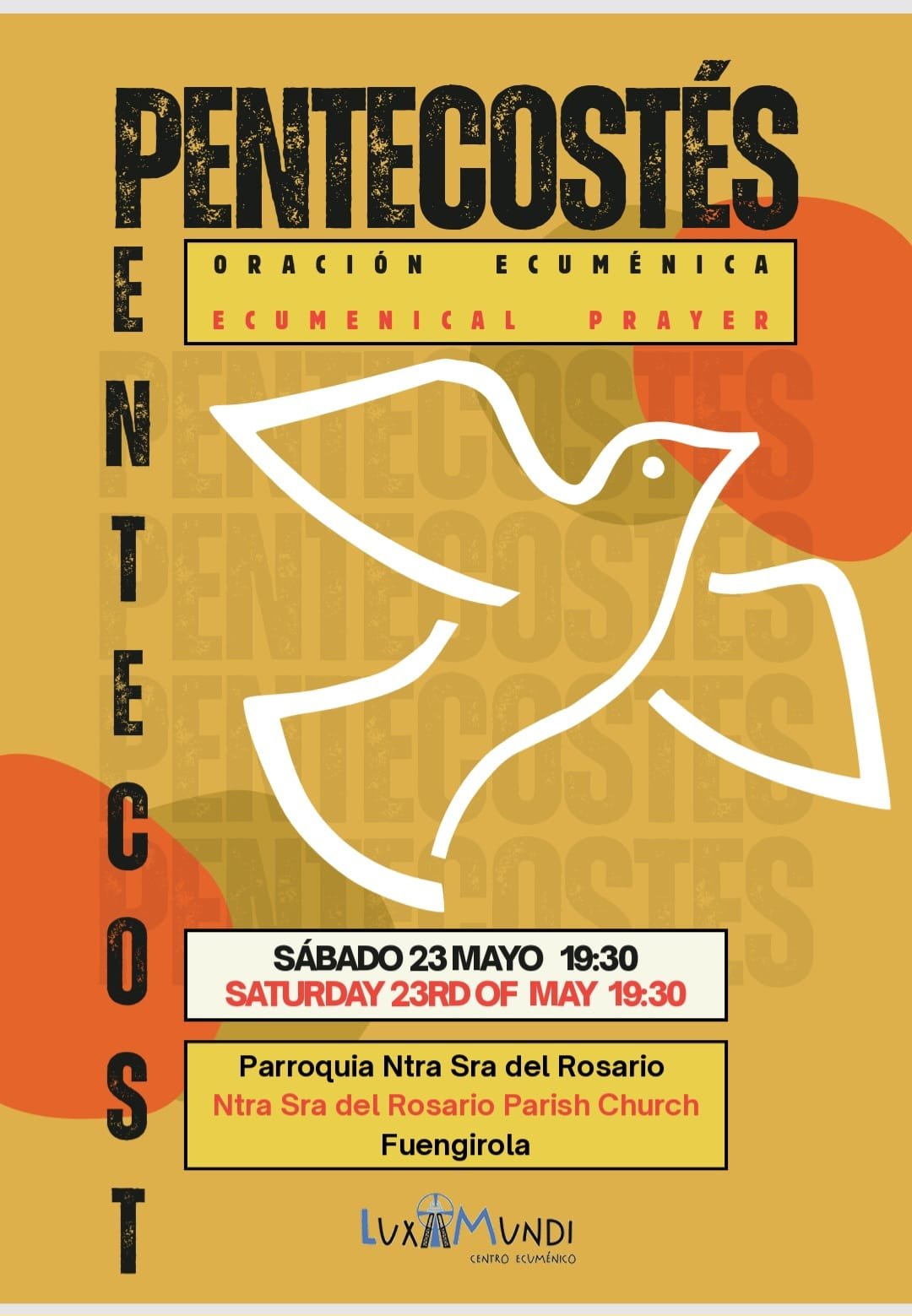 Cartel de la Vigilia Ecuménica de Pentecostés