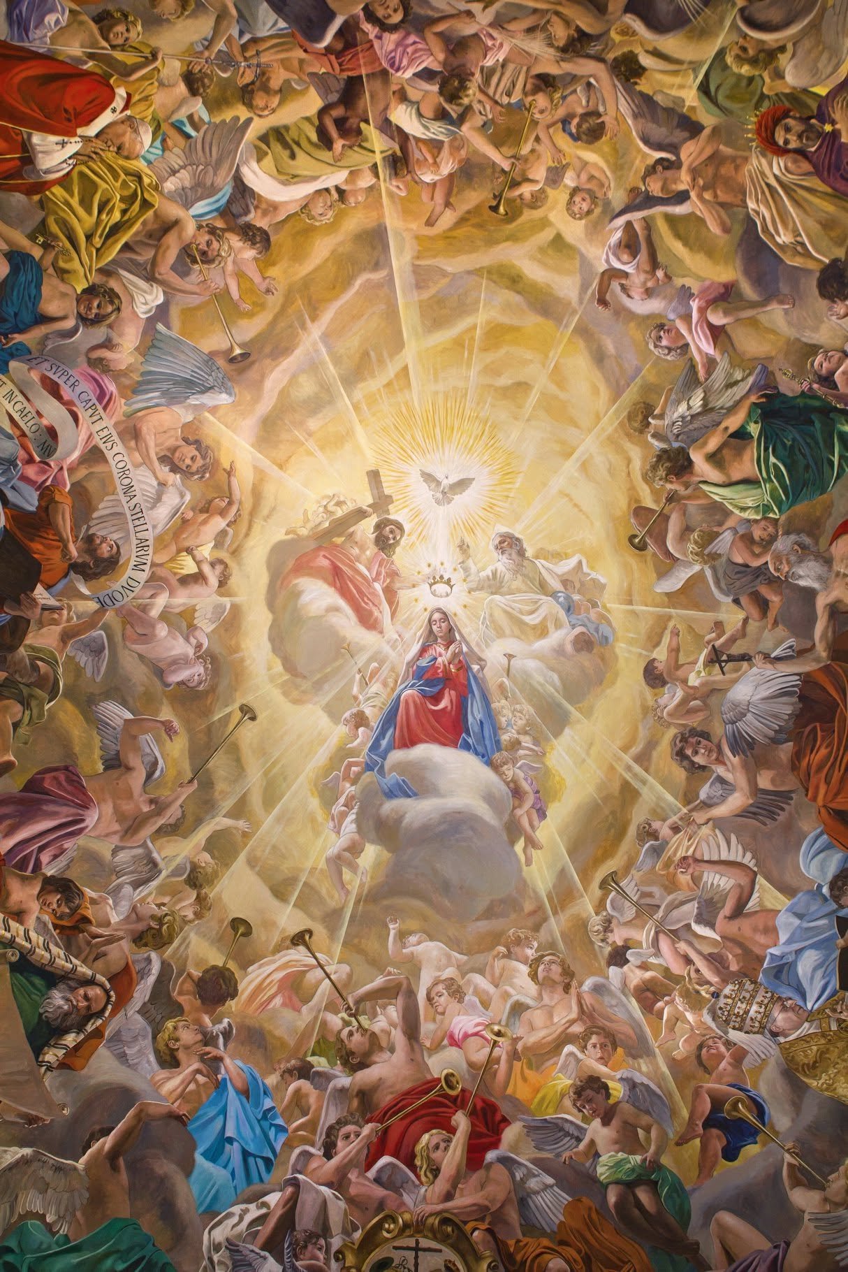 Coronación de María, fresco en el Oratorio de Santa María Reina, obra de Raúl Berzosa
