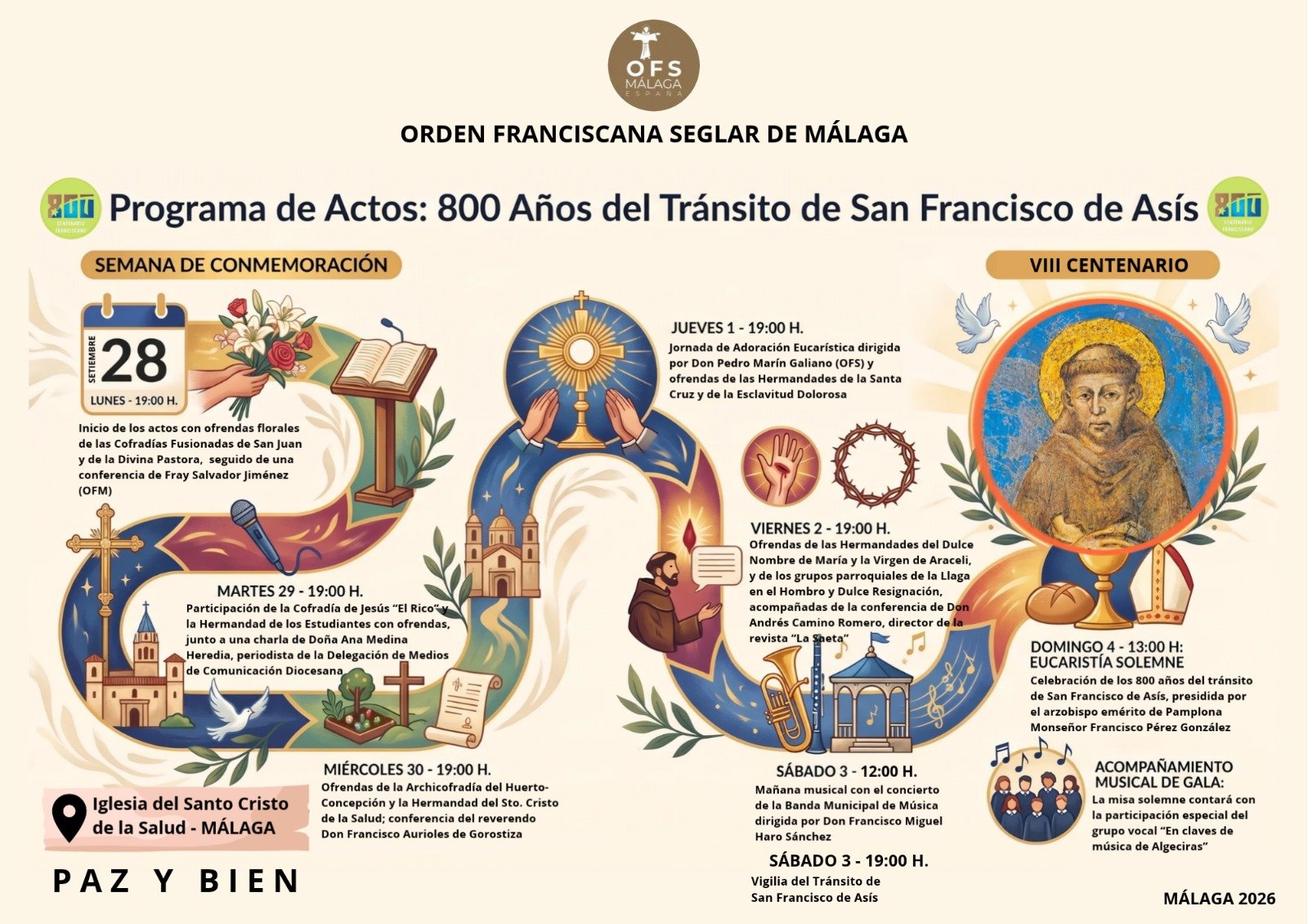 Cartel de los actos de la Semana Franciscana