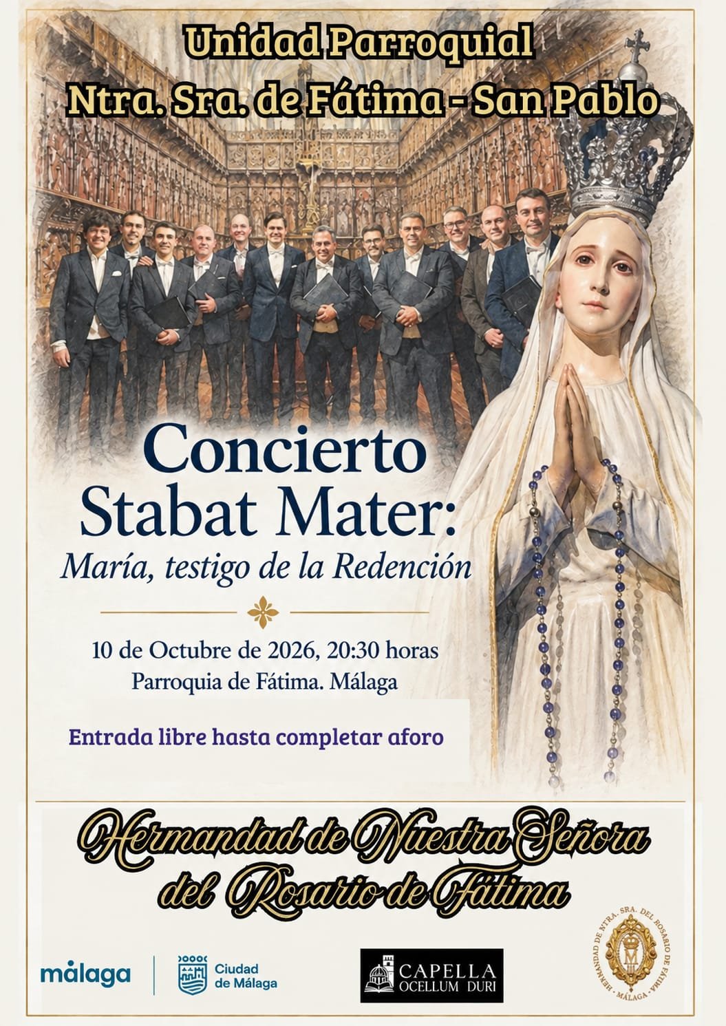 La parroquia de Fátima acoge el concierto "Stabat Mater: María, testigo de la Redención"