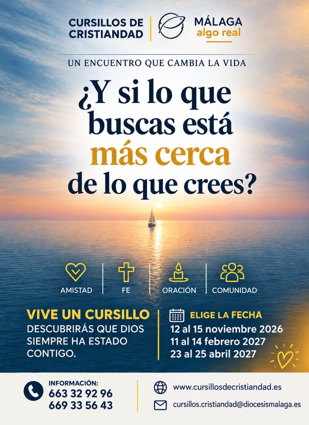 Se publica el calendario de cursillos de cristiandad para 2026-2027