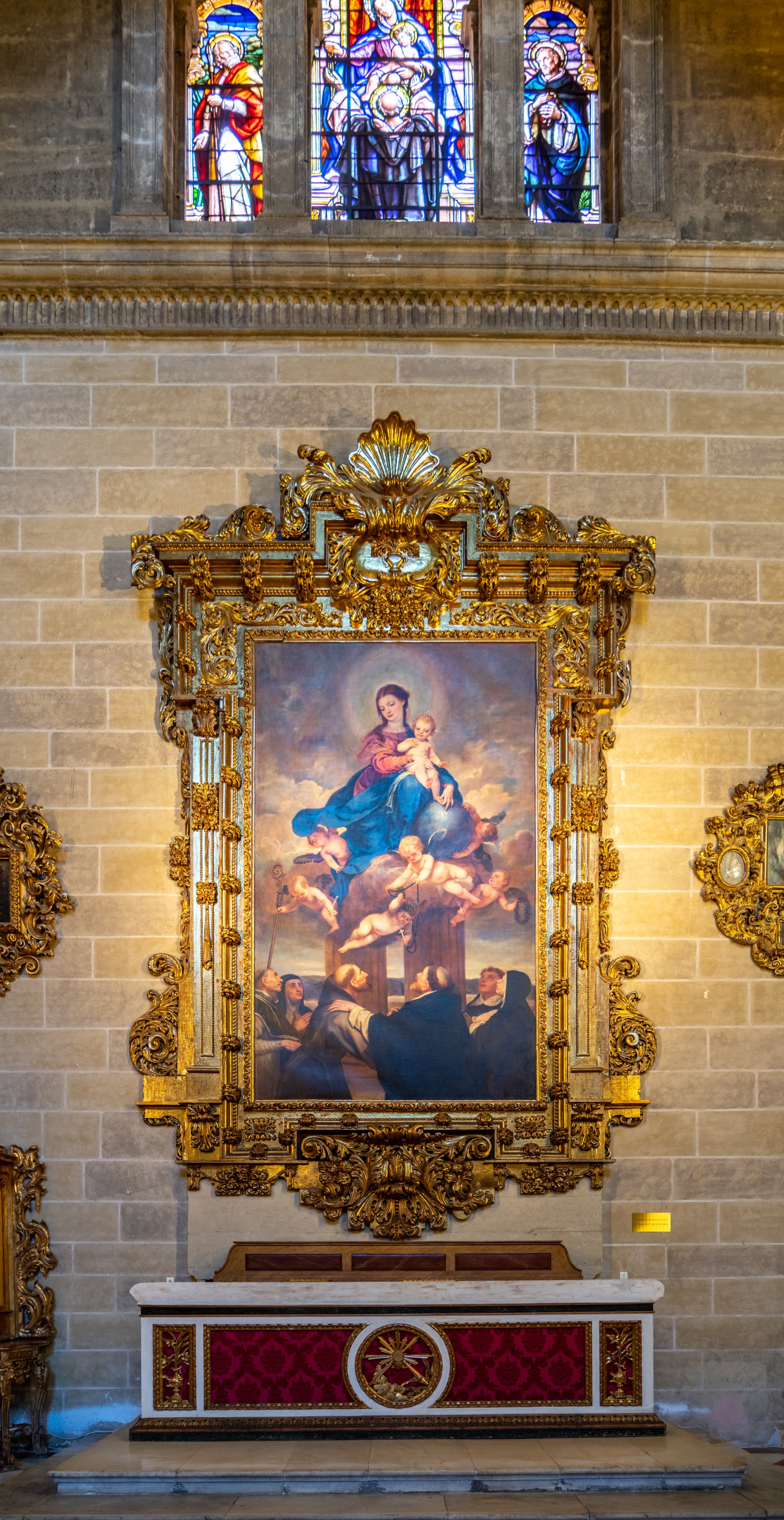 Lienzo conocido como de la "Virgen del Rosario" en la Catedral de Málaga
