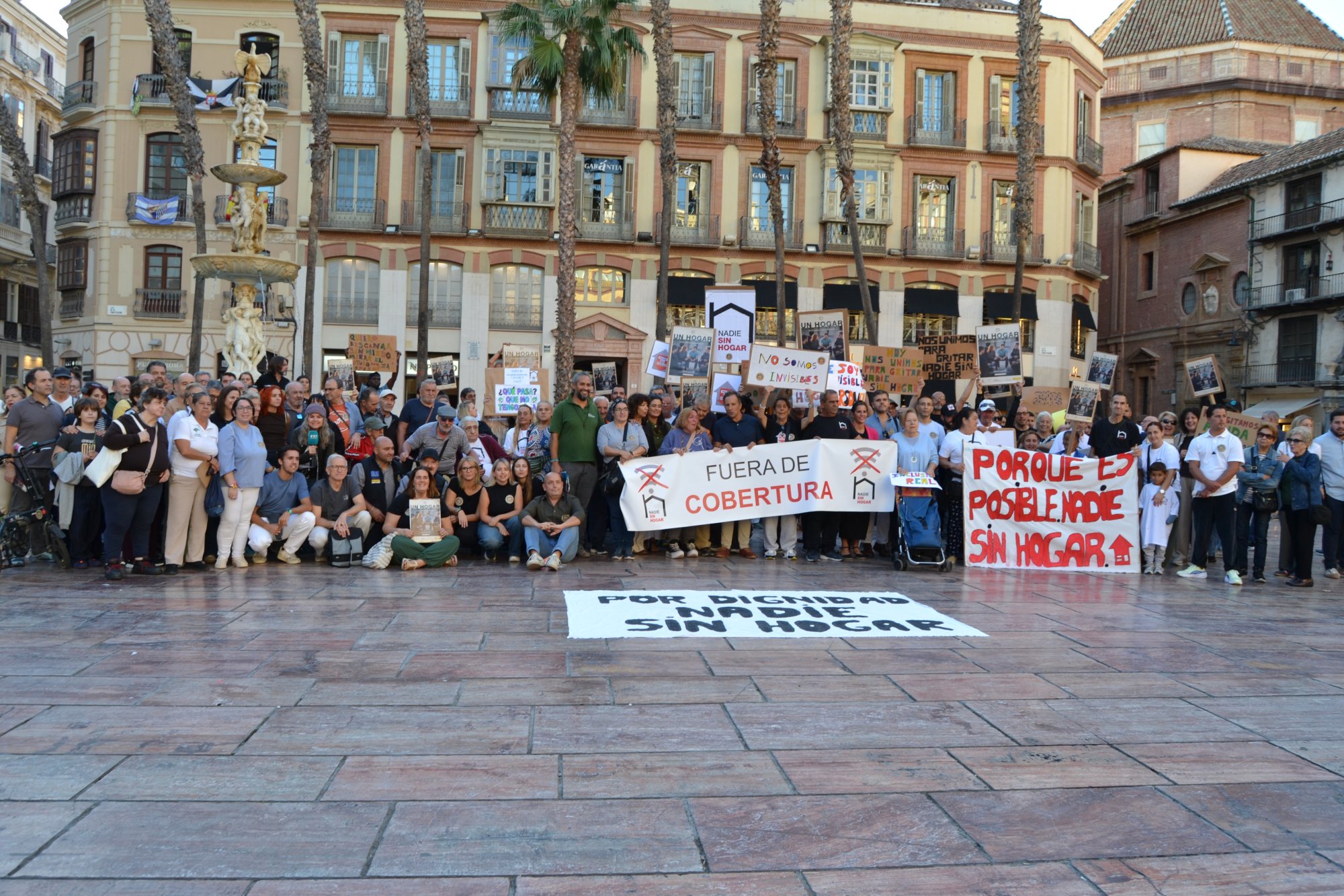 Acto de las Personas Sin Hogar celebrado en la Plaza de la Constitución