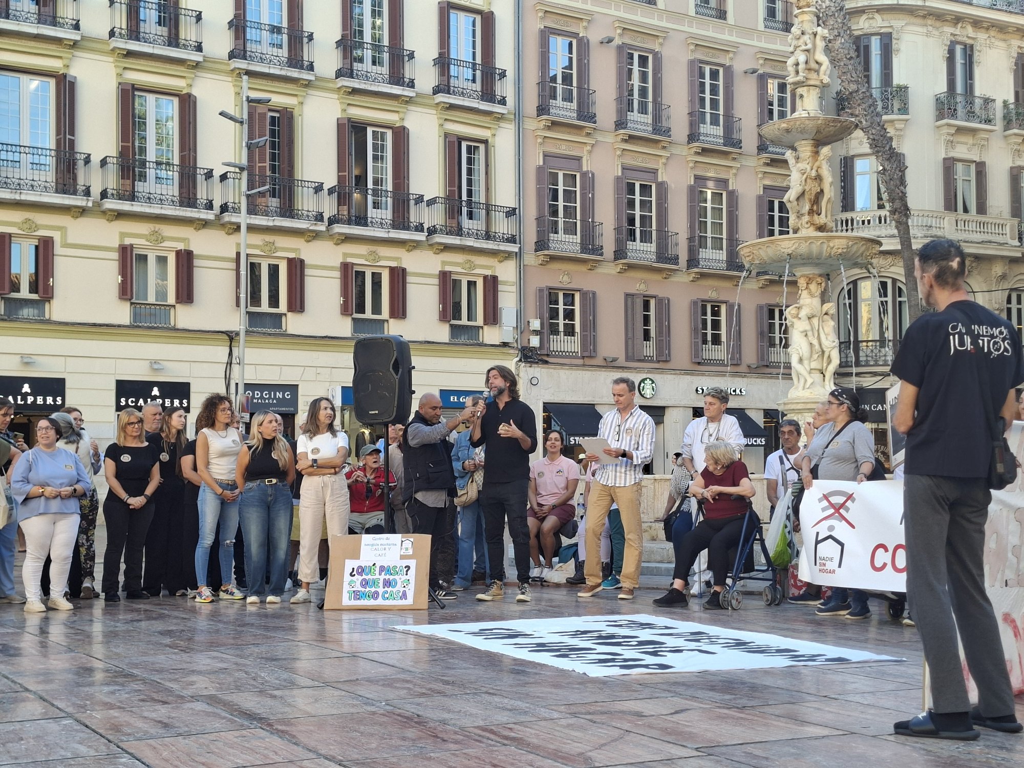Acto de las Personas Sin Hogar celebrado en la Plaza de la Constitución