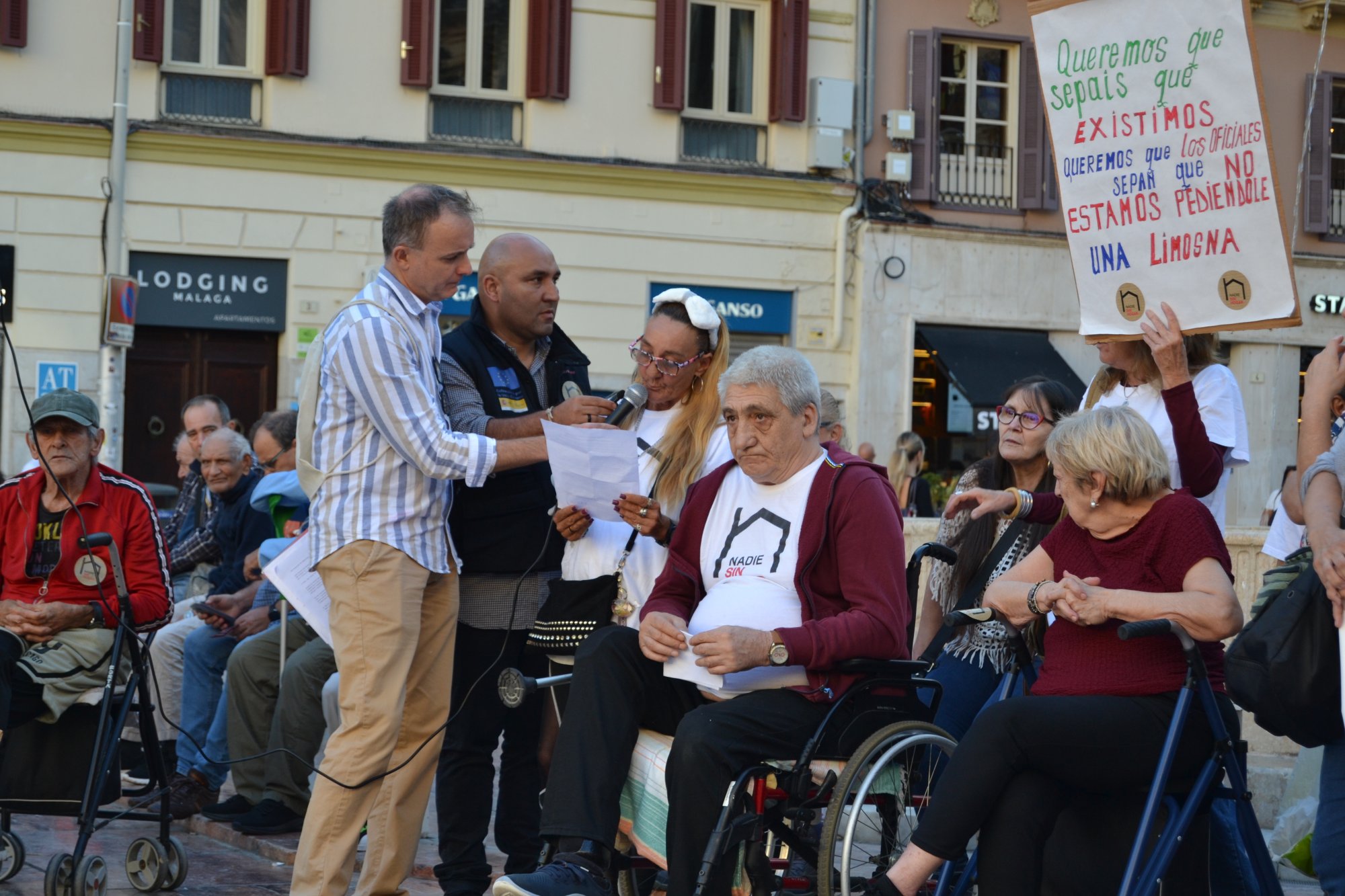 Acto de las Personas Sin Hogar celebrado en la Plaza de la Constitución