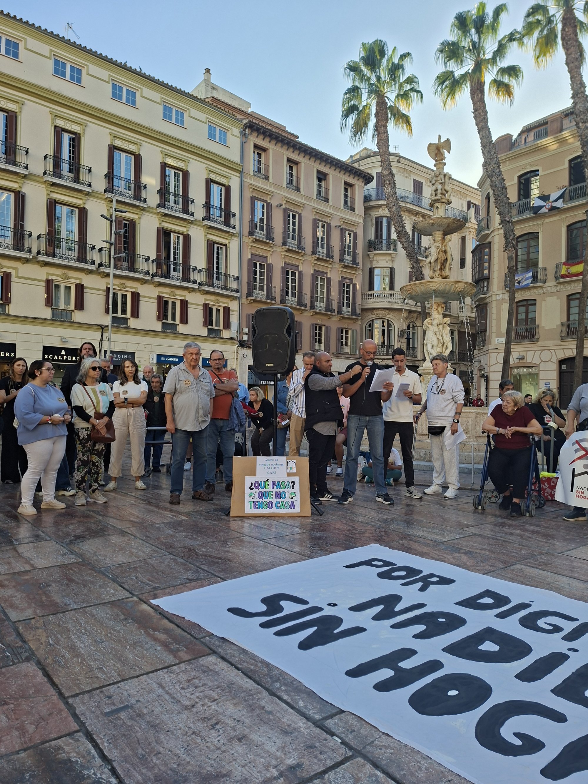 Acto de las Personas Sin Hogar celebrado en la Plaza de la Constitución