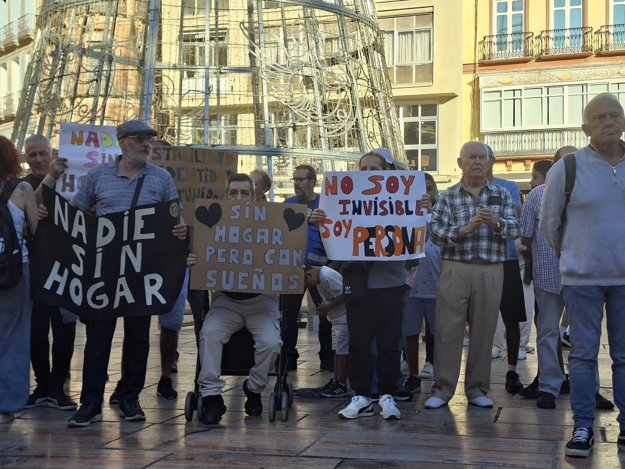 Acto de las Personas Sin Hogar celebrado en la Plaza de la Constitución