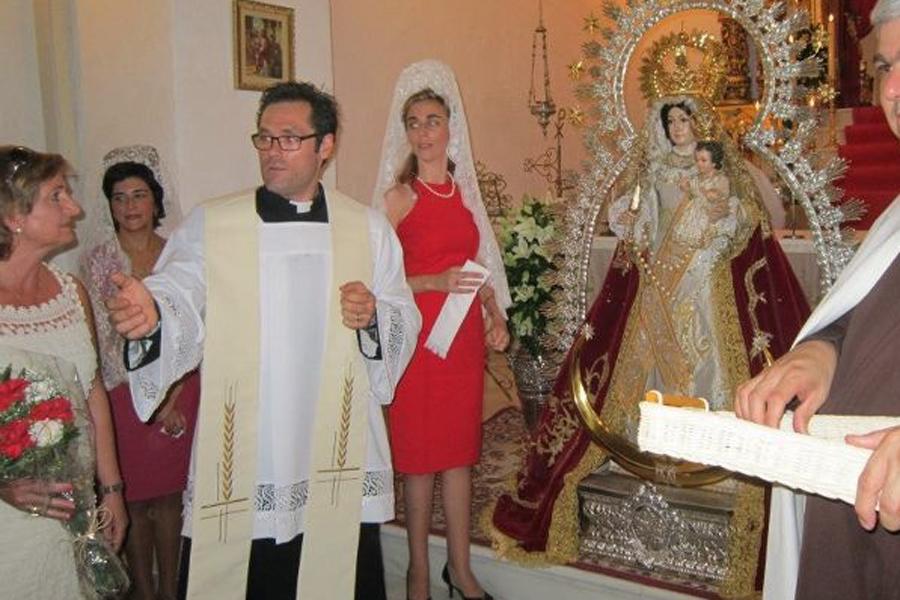 Antonio Jesús Jiménez, durante los cultos de la Virgen de Monsalud