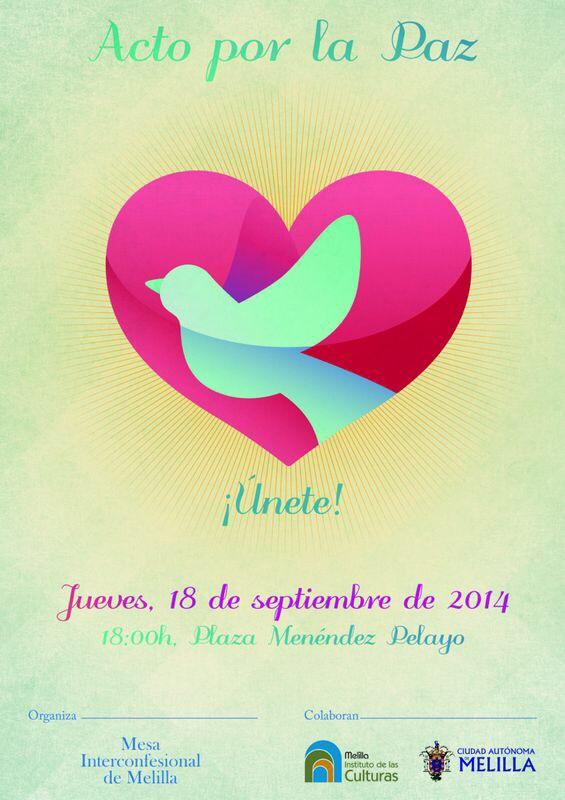 Cartel del Acto por la Paz que tendrá lugar el jueves 18 de septiembre