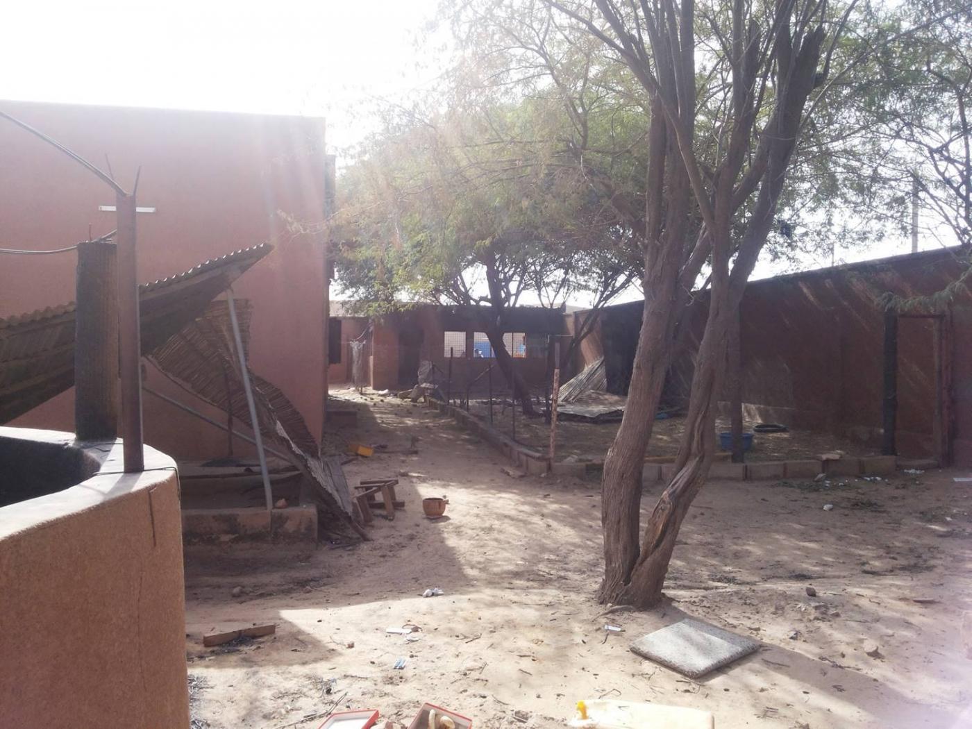 Estado en que quedó el convento y la escuela tras el ataque