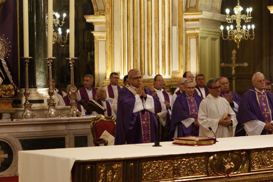 Funeral de D. Antonio Dorado Soto en la Catedral de Málaga, el 18 de marzo de 2015