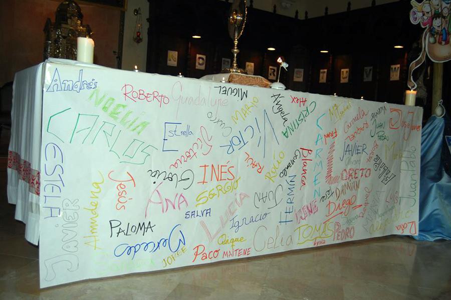 Cartel confeccionado por los jóvenes en el Campo de Trabajo Lázaro 2014