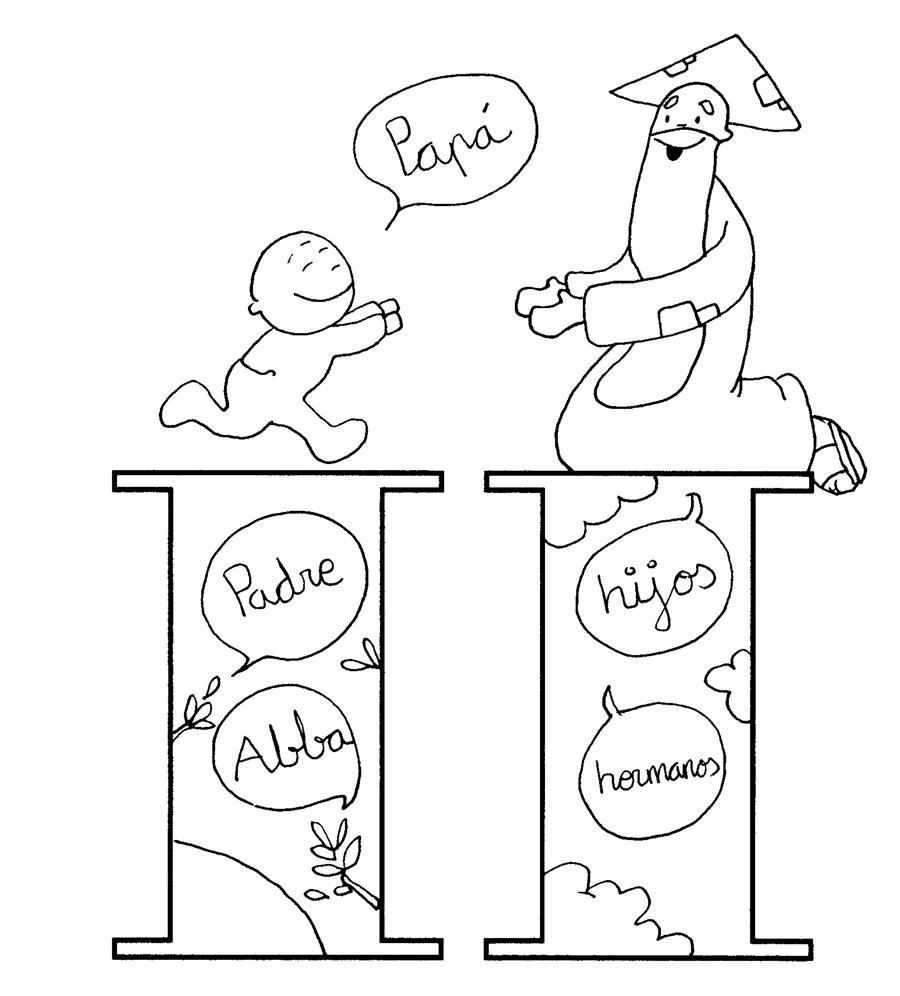 II. «No tomarás el nombre de Dios en vano« para colorear