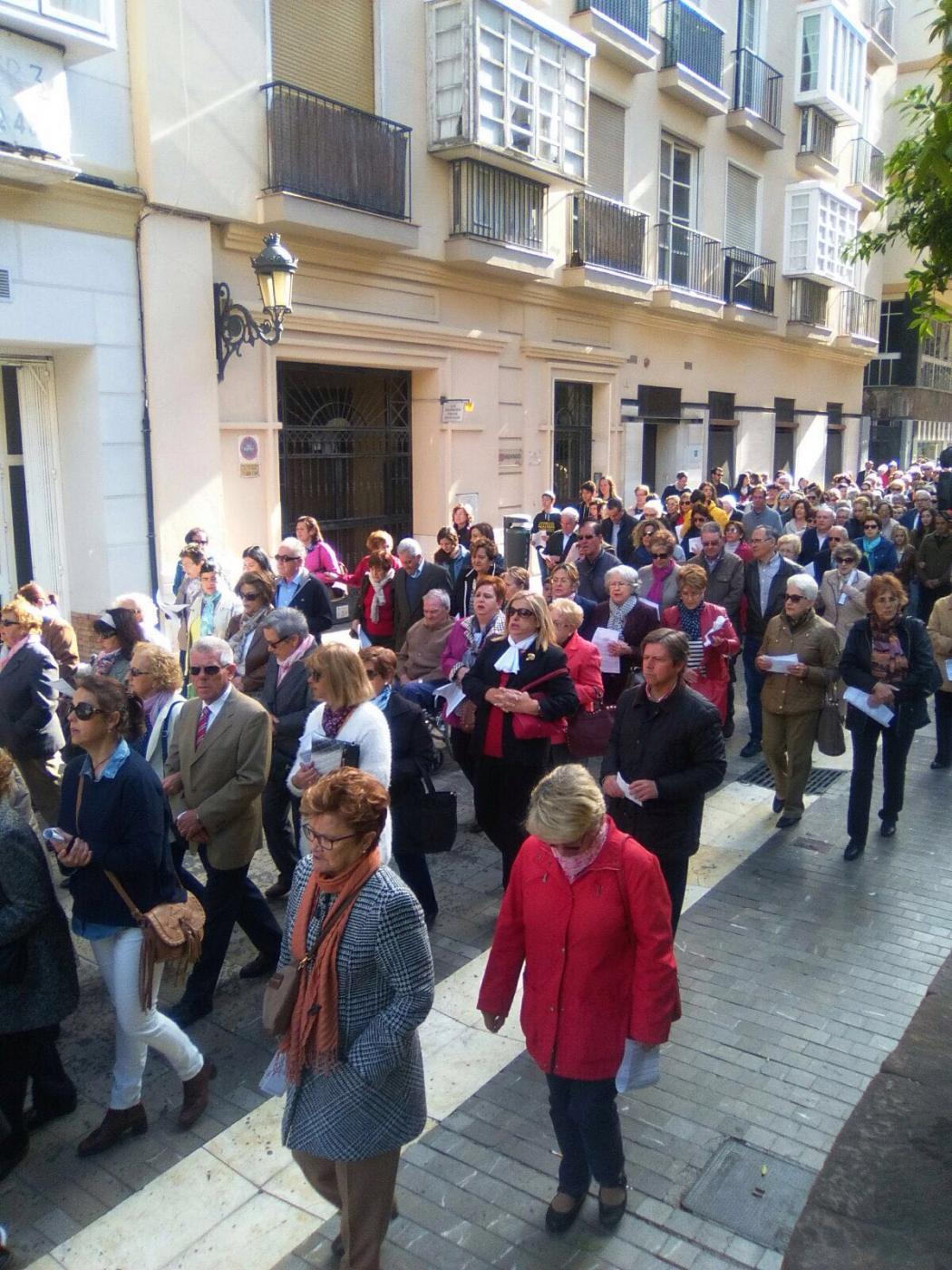 Peregrinos en Calle Cister