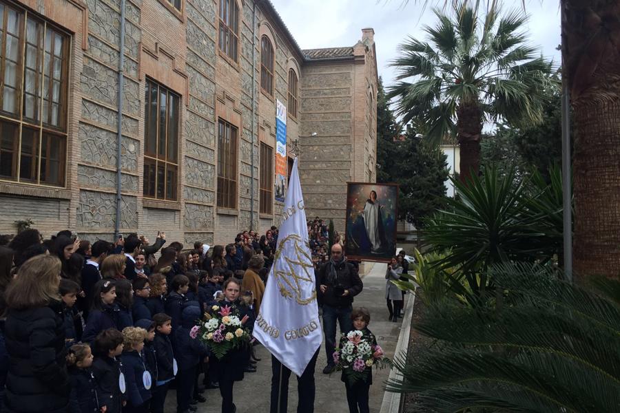 Icono de la Inmaculada Joven a su llegada a Antequera