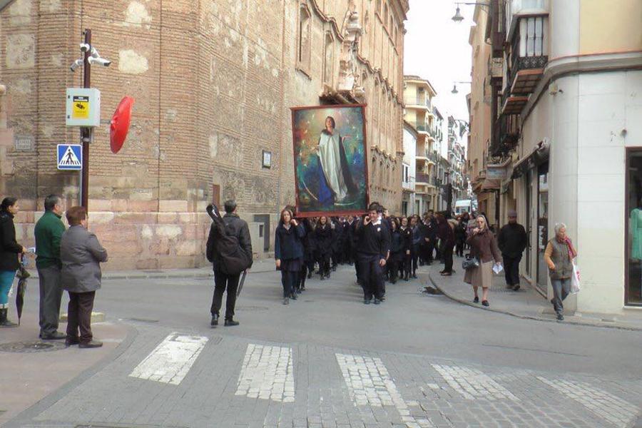 Icono de la Inmaculada Joven a su llegada a Antequera