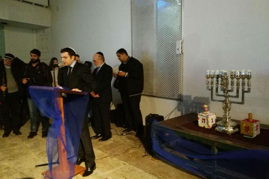 Fiesta de Janucá en Málaga capital el día anterior