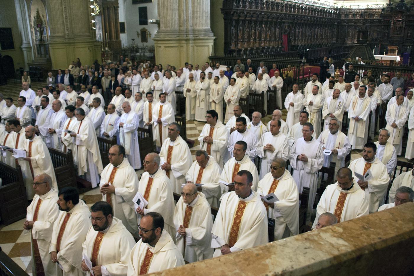 Misa Crismal en el Miércoles Santo de 2017 en la Catedral de Málaga