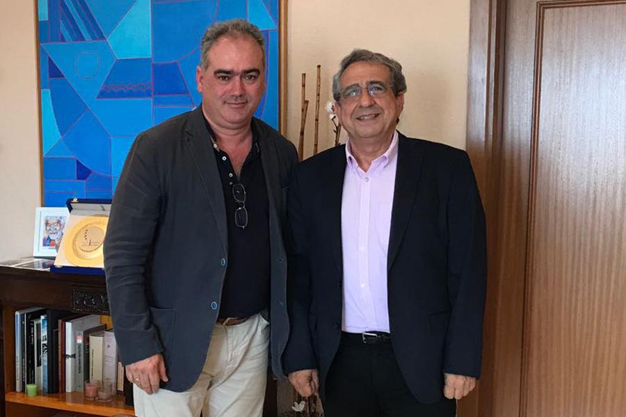 Salvador Merino, director del Departamento de Pastoral Universitaria, con el rector de la UMA, José Ángel Narváez