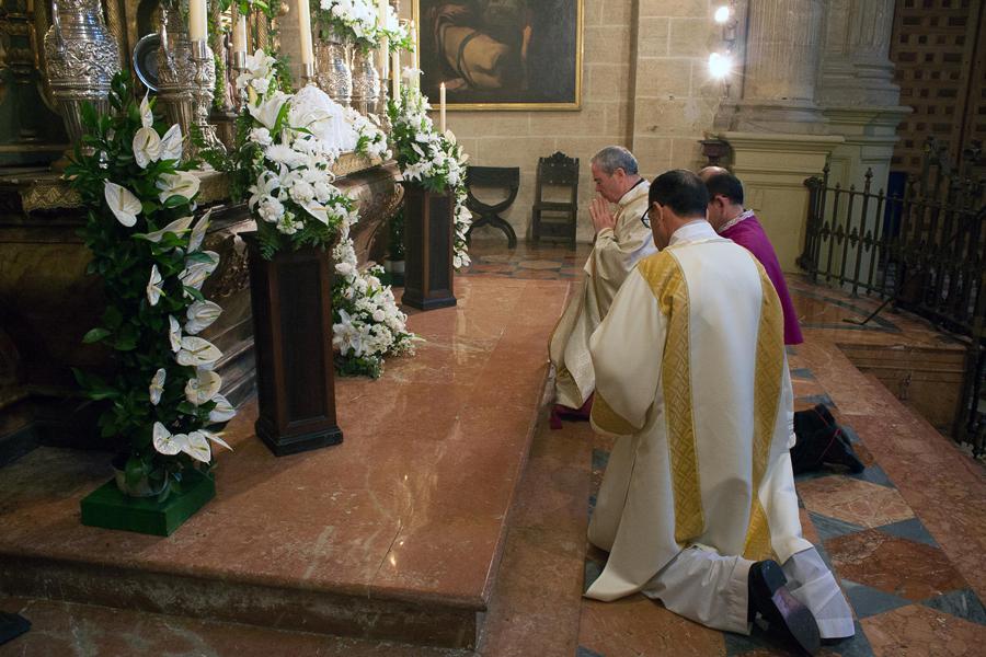 Misa "in Coena Domini" el Jueves Santo, en la Catedral de Málaga // M. ZAMORA