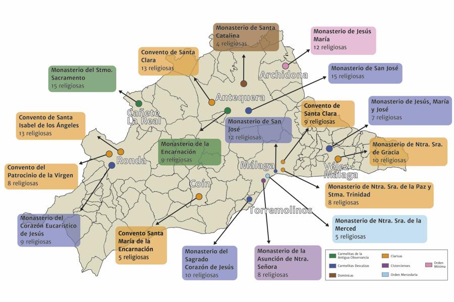 El mapa de la vida contemplativa en Málaga