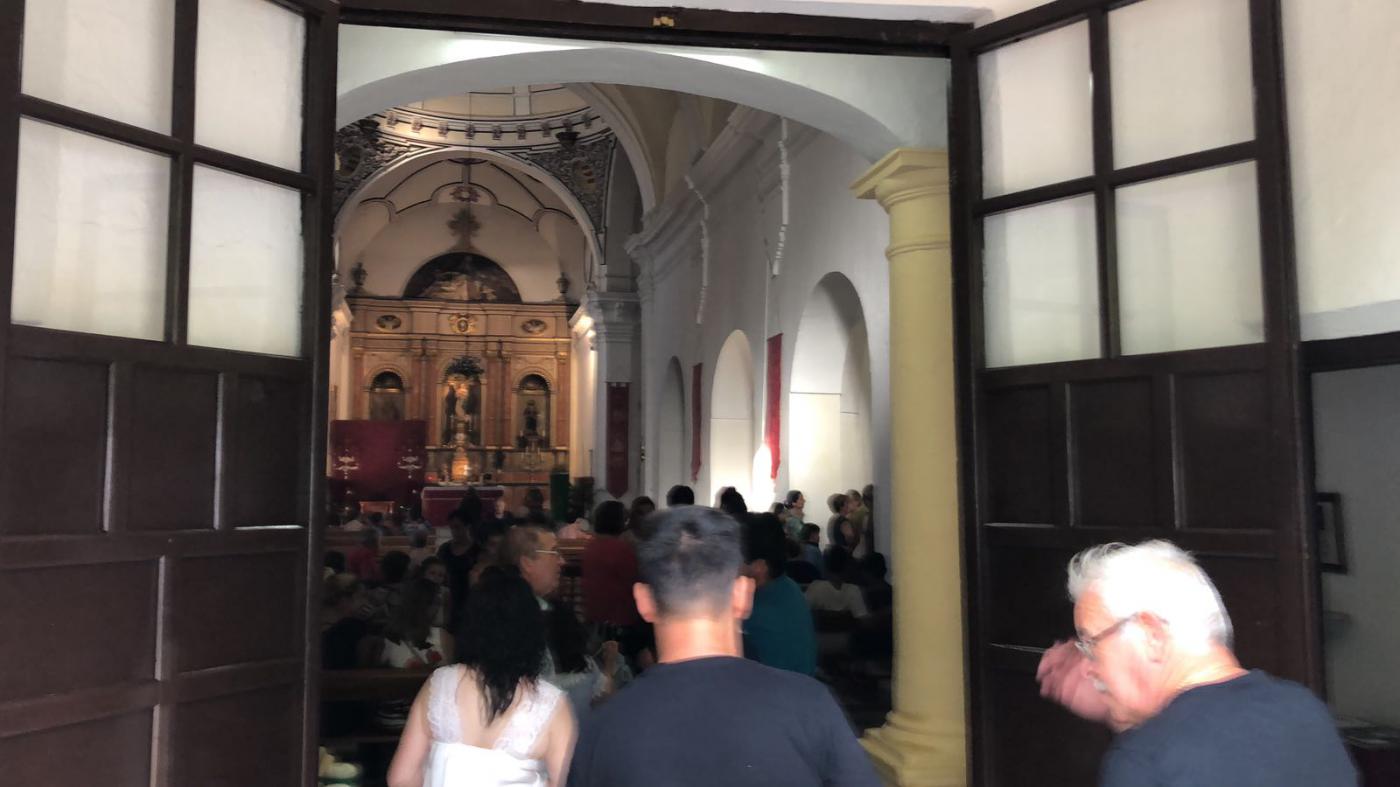 Ceremonia de restitución al culto de la parroquia de San Bartolomé, patrón de Sierra de Yeguas