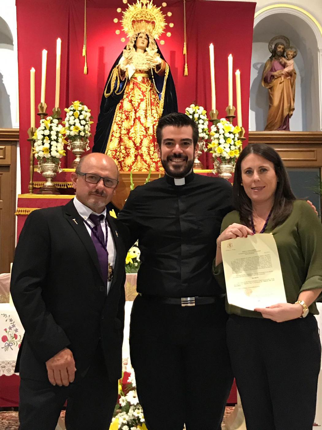 Nombramiento de la Virgen de los Dolores como Patrona de la Algarrobo junto a San Sebastián.