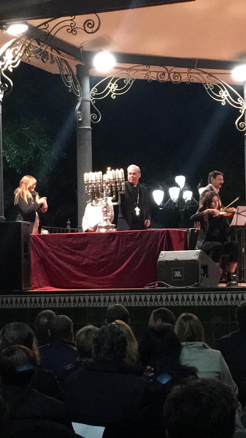 Janucá de la Comunidad Judía de Torremolinos, en diciembre de 2018, con la participación del Obispo de Málaga, Jesús Catalá