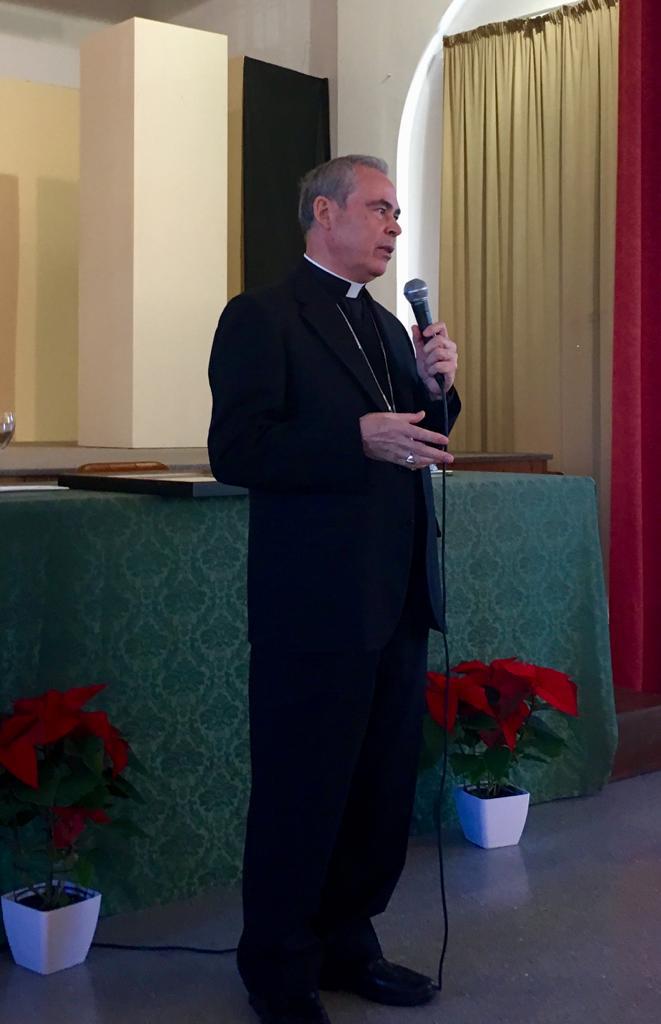 Don Jesús, en el retiro de Adviento del clero malacitano, el día en que cumplía diez años en la Diócesis