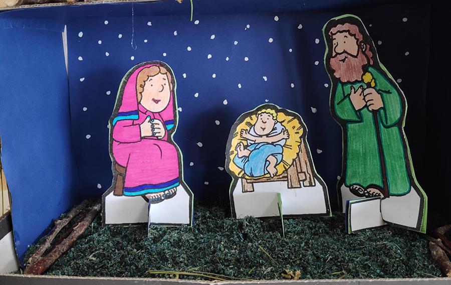  Belén del IES Los Manantiales, (Torremolinos) hechos por los alumnos (profesores de religión Lucía Dasero y Lorenzo Cabezuela)