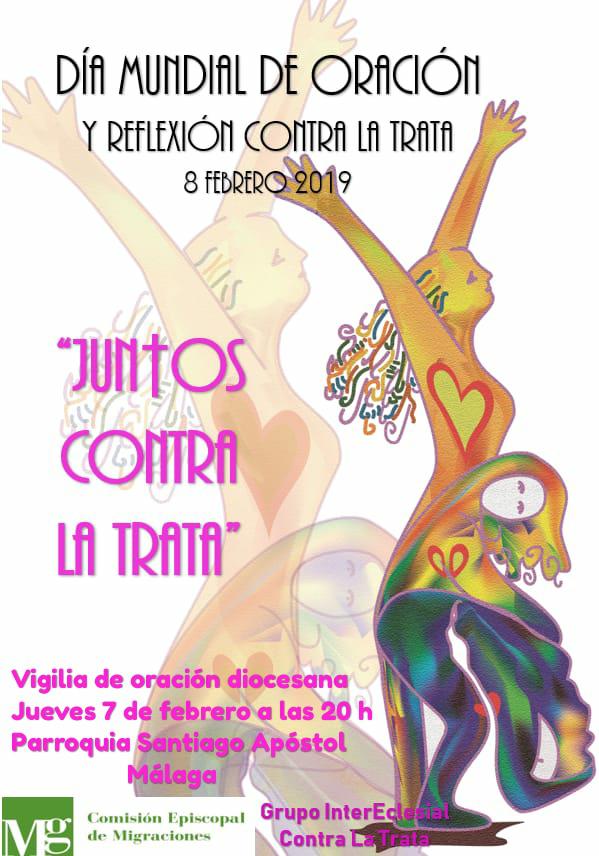Cartel de la Vigilia de Oración contra la trata en la Diócesis de Málaga