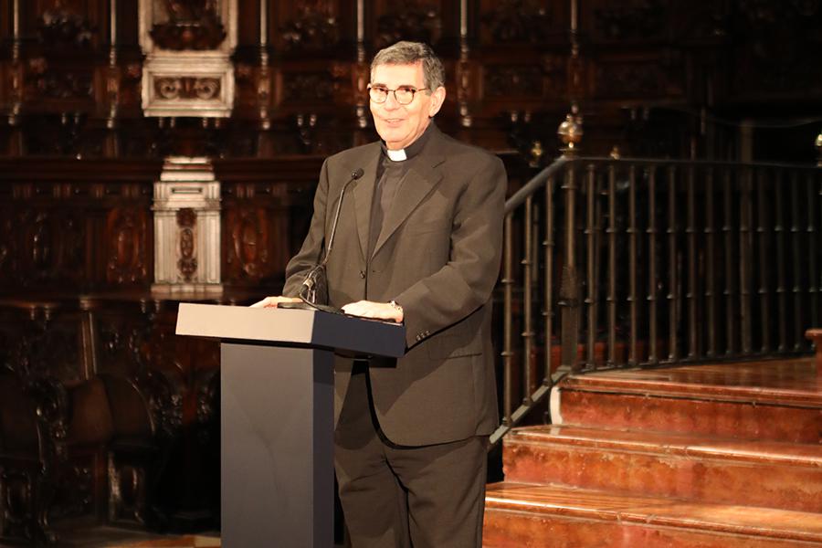 D. José Sánchez, en la presentación de la exposición "Pedro de Mena, granatensis malacae" // S. FENOSA