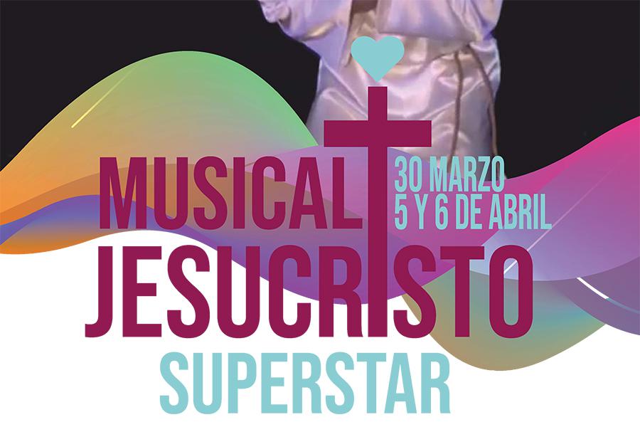 Detalle del cartel del Musical Jesucristo Superstar puesto en escena por las Hermanas Hospitalarias de Málaga