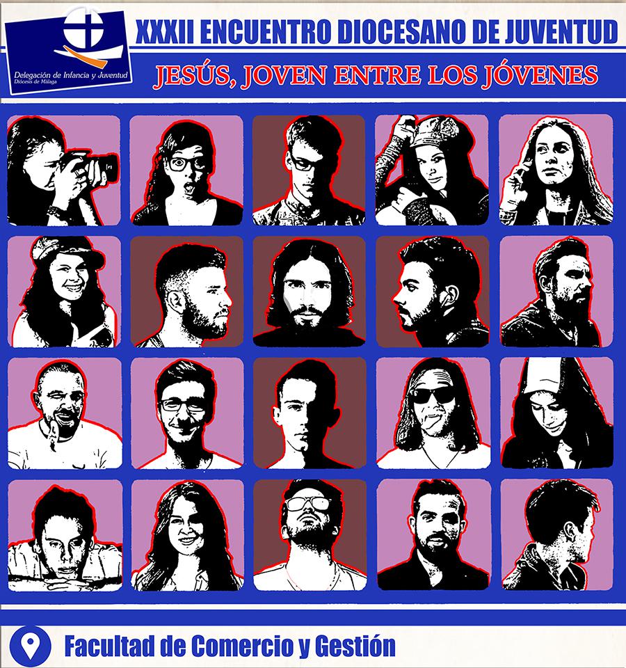 Cartel del XXXII Encuentro Diocesano de la Juventud de la Diócesis de Málaga