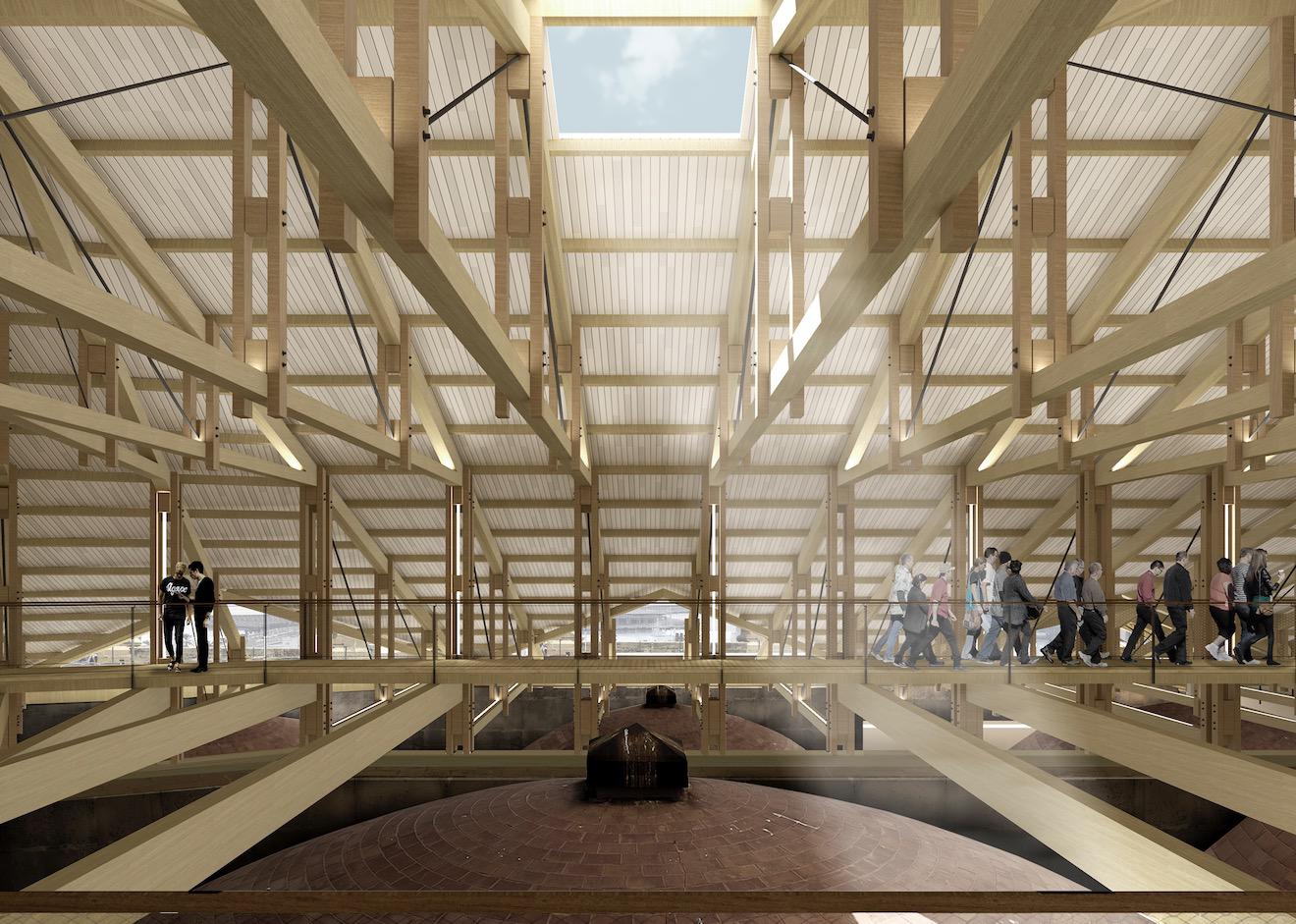 Recreación de las cubiertas de la Catedral, según el proyecto presentado // marinauno arquitectos