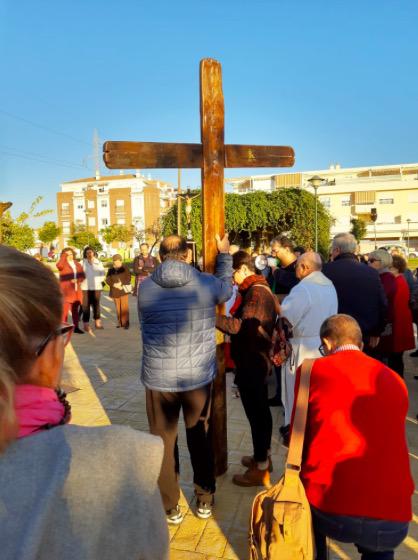 La cruz, en Estación de Cártama con el arciprestazgo de Álora