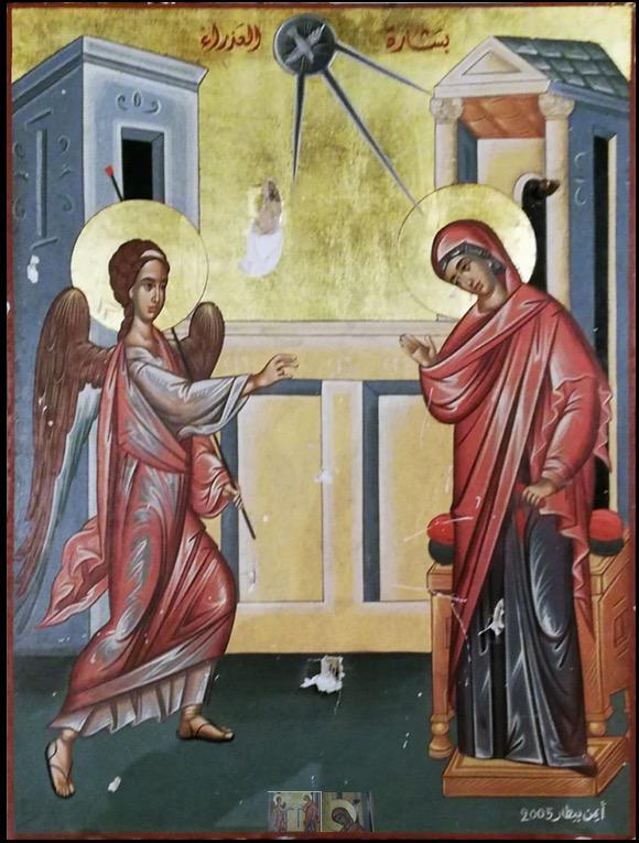 Icono atravesado por bala procedente de la ciudad siria de Homs