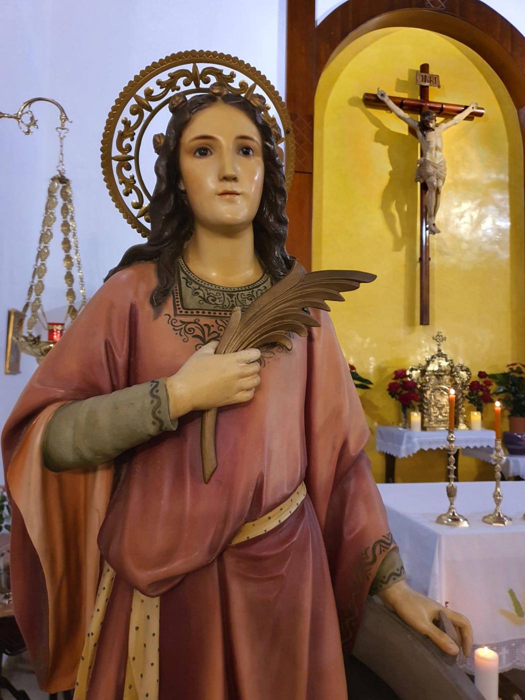 Imagen de Santa Catalina Mártir de Alejandría en la parroquia de Sayalonga