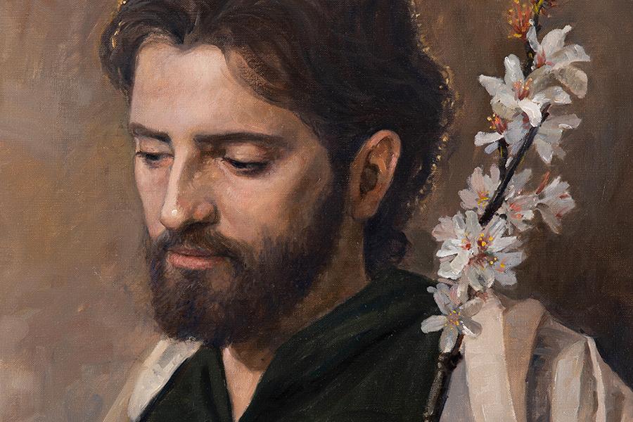 San José. Detalle de la Sagrada Familia de Raúl Berzosa de la parroquia Santa María Reina de la Familia en Guatemala