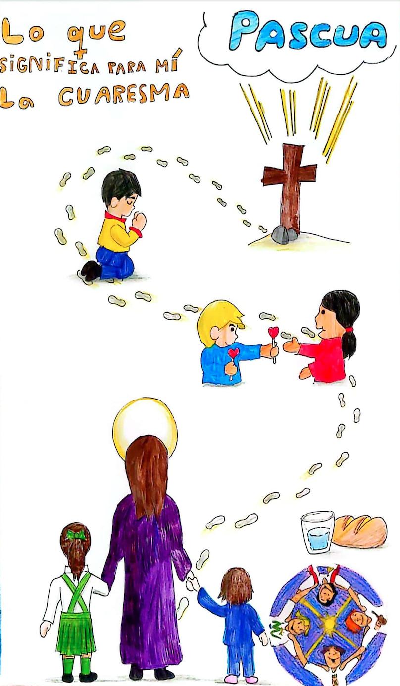 Dibujo premiado en la Categoría de Primaria, obra de Ana Álvarez Casado, de 3º Primaria del Colegio Padre Jacobo