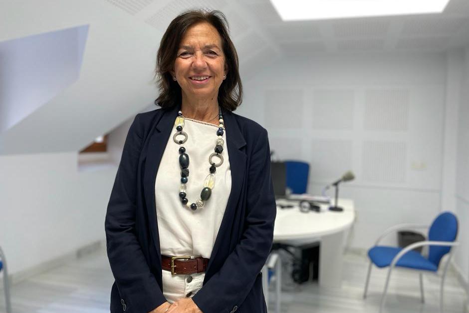 Clara Pardo, presidenta nacional de Manos Unidas, en los estudios de la Delegación de Medios de Comunicación de la Diócesis de Málaga // E. LLAMAS