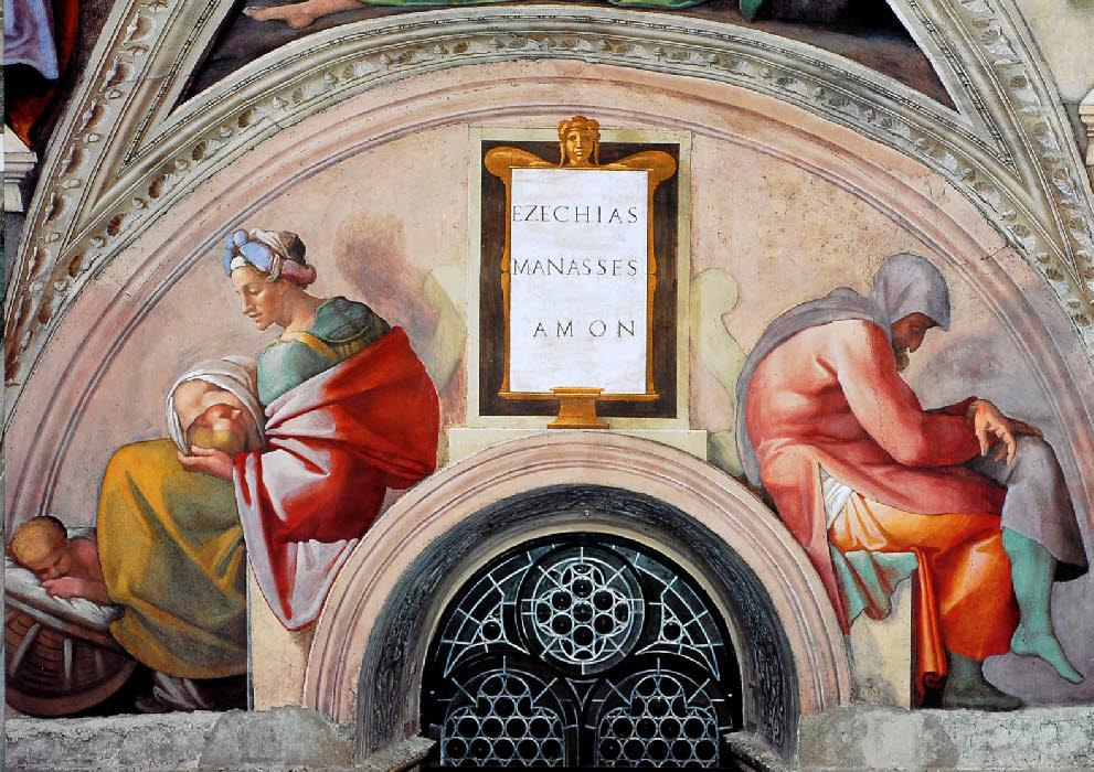 Manasés, a la derecha, en la capilla Sixtina // MIGUEL ÁNGEL