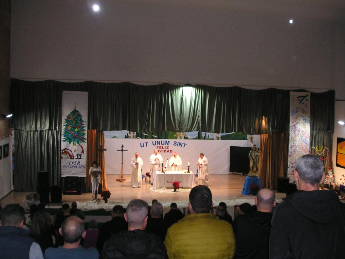 Misa en el Centro Penitenciario de Alhaurín de la Torre el día de Nochebuena de 2022