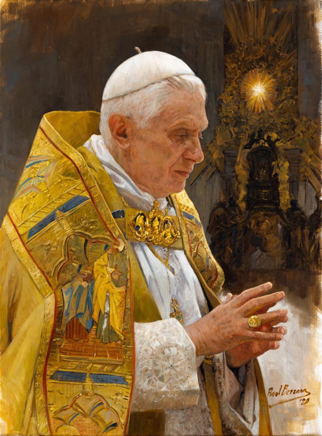 Retrato del papa Benedicto XVI, por Raúl Berzosa