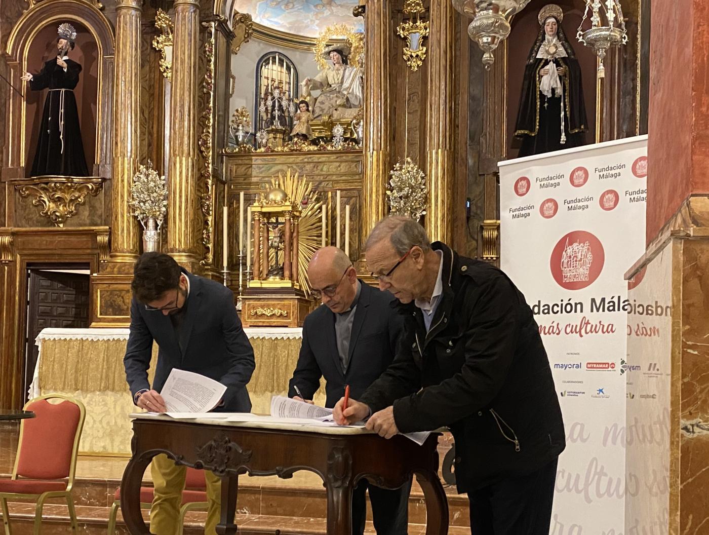 El Obispado y la Fundación Málaga firman el convenio para la restauración de la imagen de la Divina Pastora de las Almas