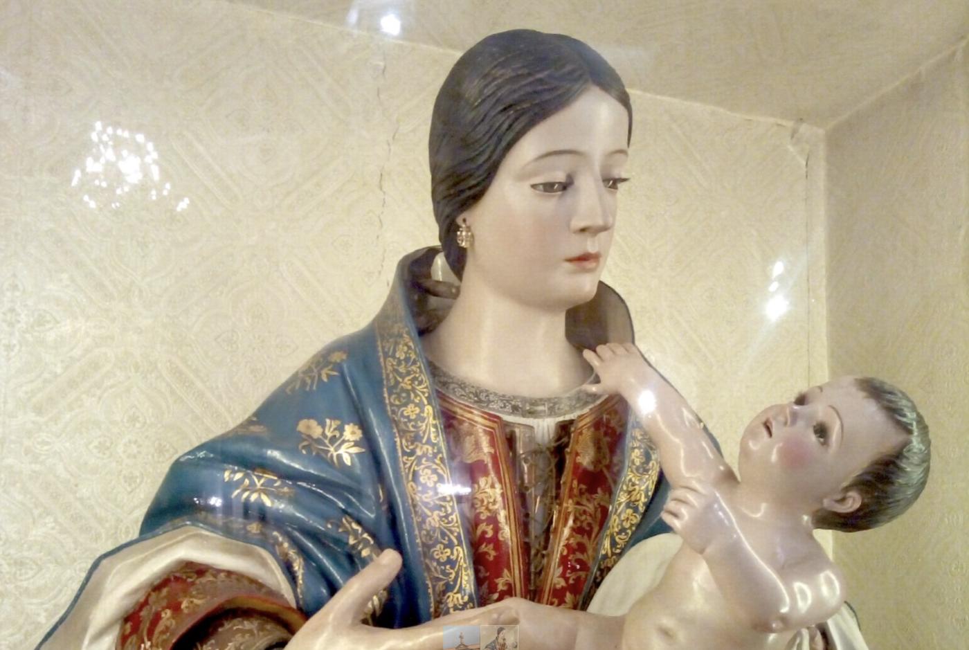 Escultura de la Virgen de Bele?n, s. XVII, obra de Jero?nimo Go?mez Hermosilla, que se encuentra en el Santuario de la Victoria // J.  DURAN