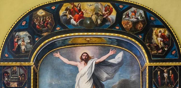 Detalle del altar de la Ascensión en la capilla de Santa Bárbara de la Catedral de Málaga